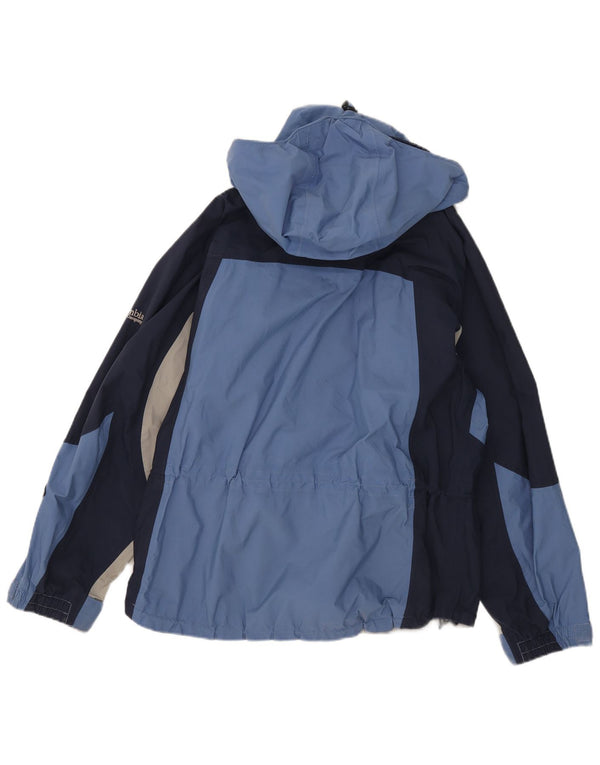 Giacca antipioggia con cappuccio da donna Columbia UK 16 Large Blu Colourblock Nylon