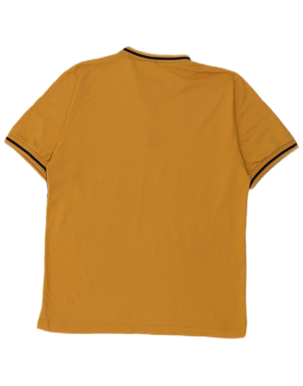 Levi's T-shirt da uomo con collo con zip e top in cotone color block giallo medio