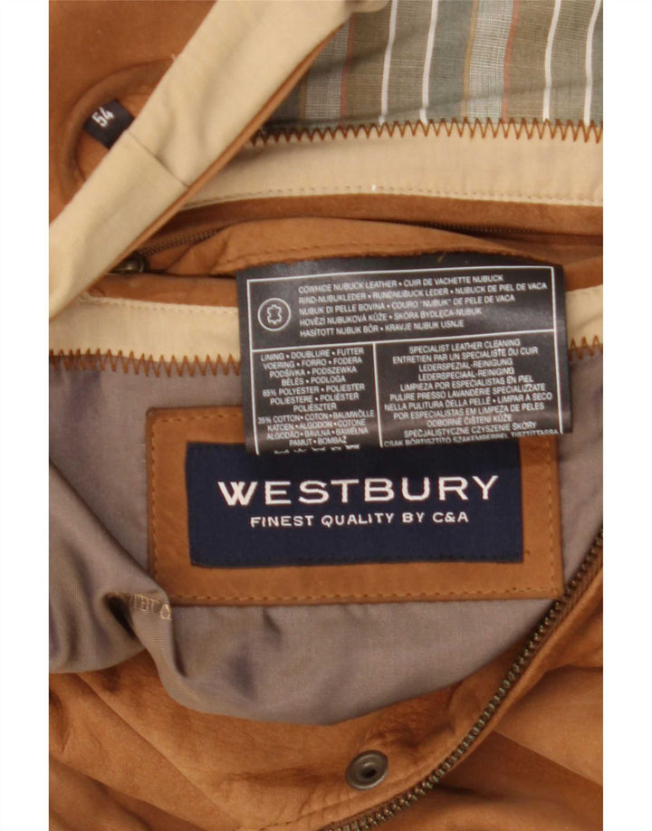 WESTBURY Giubbotto bomber in pelle scamosciata da uomo IT 54 2XL Pelle beige