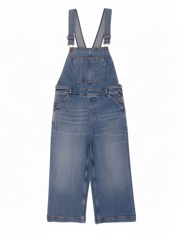 Fat Face Donna Clayton Salopette Jeans UK 16 Large W34 L22 Cotone Blu