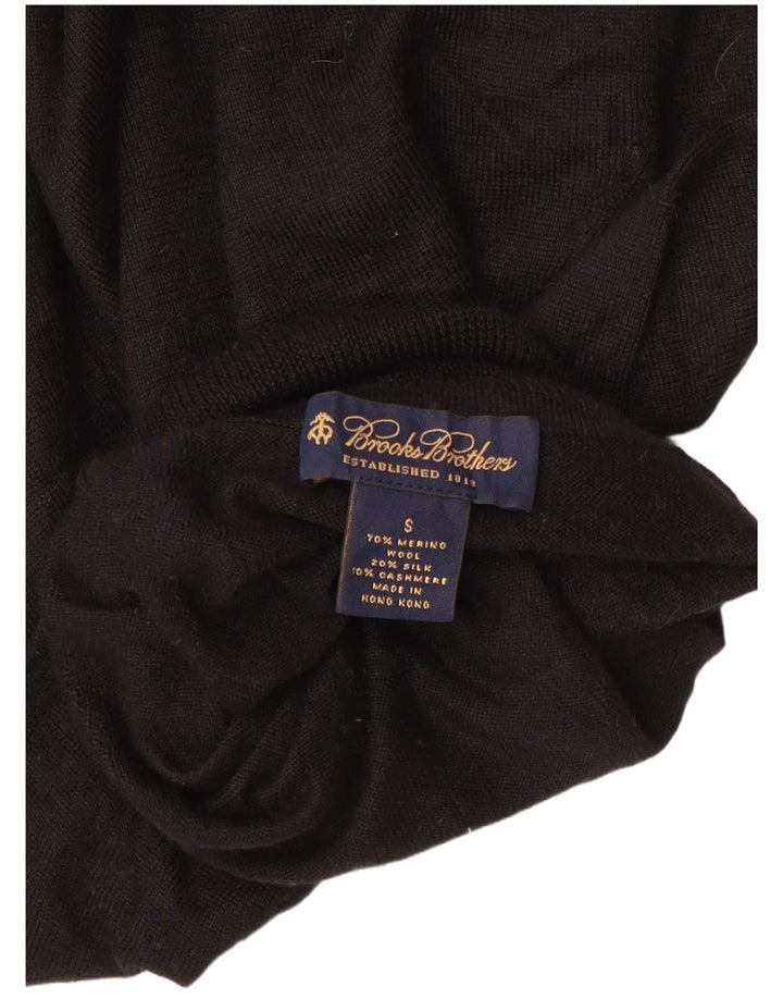 BROOKS BROTHERS Maglione maglione a collo alto da donna UK 10 piccolo nero