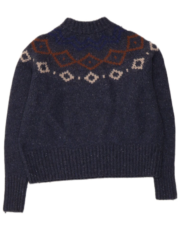 Maglione da donna corto con collo alto Cos, UK 10, piccolo blu navy geometrico