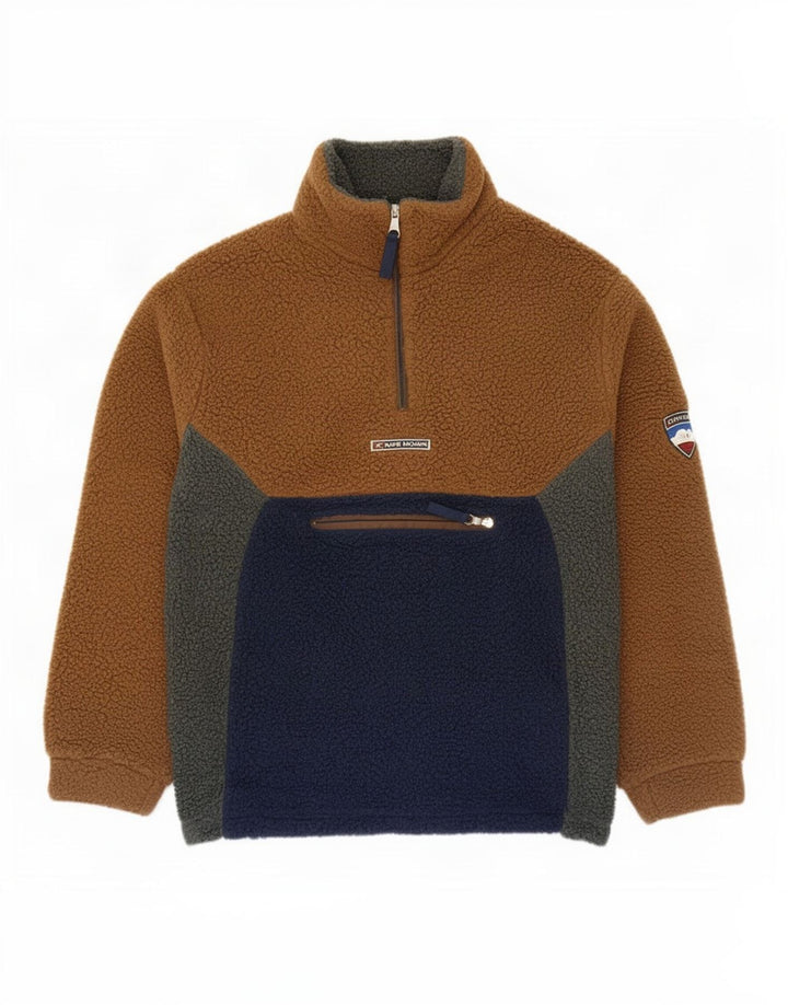 Maglione in pile da uomo con zip e collo Cape Horn, colore blu navy medio