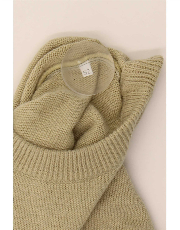 Maglione vintage da uomo girocollo IT 52 grande lana beige