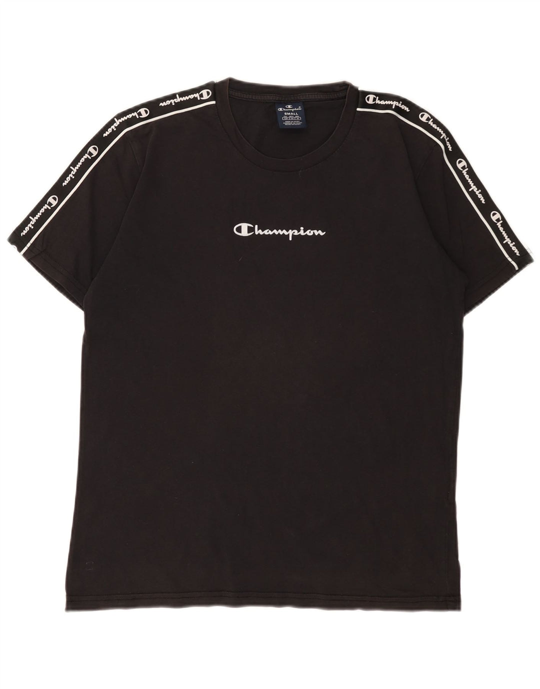 T-shirt grafica da uomo Champion Top piccola in cotone nero