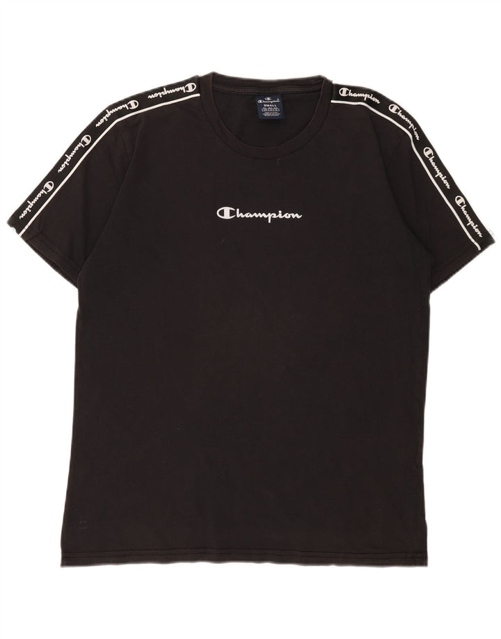 T-shirt grafica da uomo Champion Top piccola in cotone nero