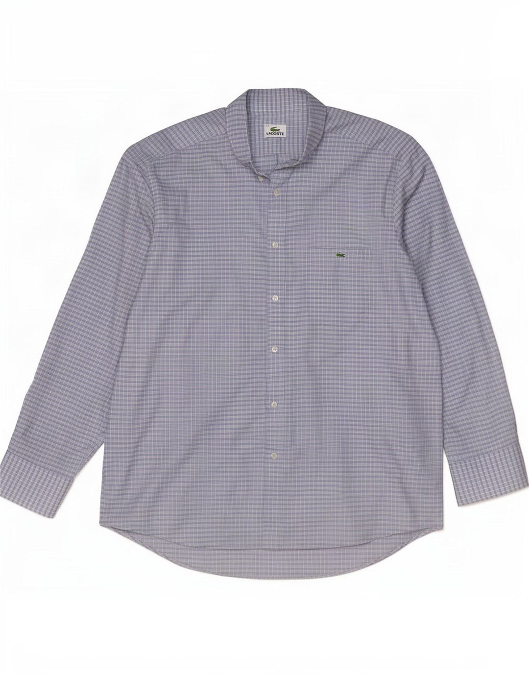 Camicia da uomo Lacoste taglia 44 XL in cotone a quadretti blu
