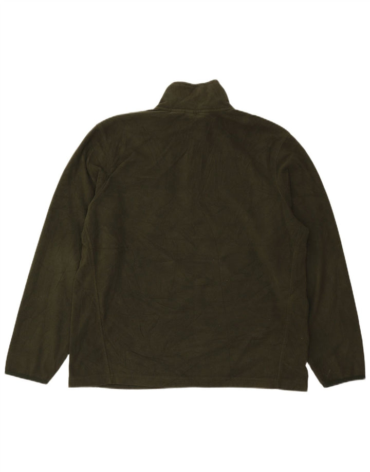 Eddie Bauer Maglione in pile da uomo con zip sul collo, grande poliestere verde