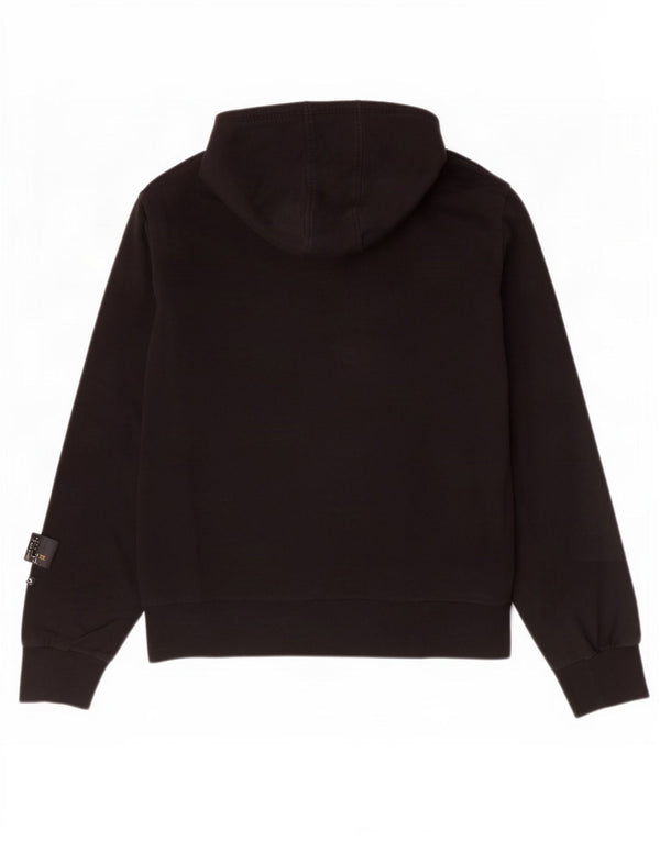 Errea Felpa con cappuccio grafica da donna UK 16 Large in cotone nero