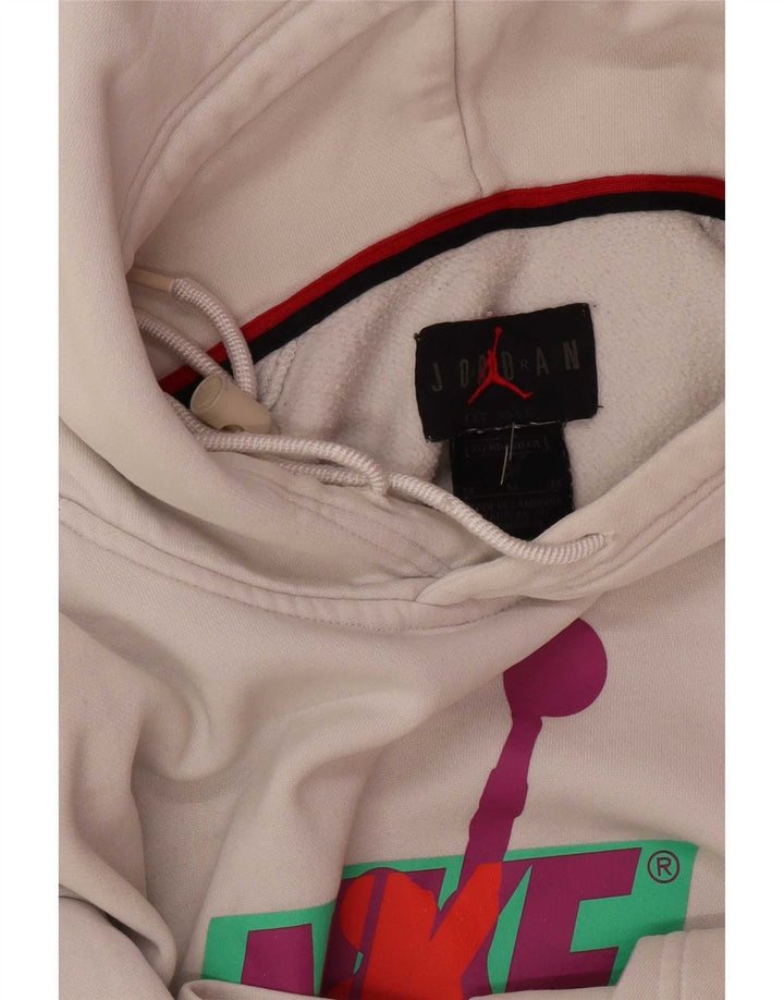 Felpa con cappuccio grafica Jordan da uomo di colore bianco medio