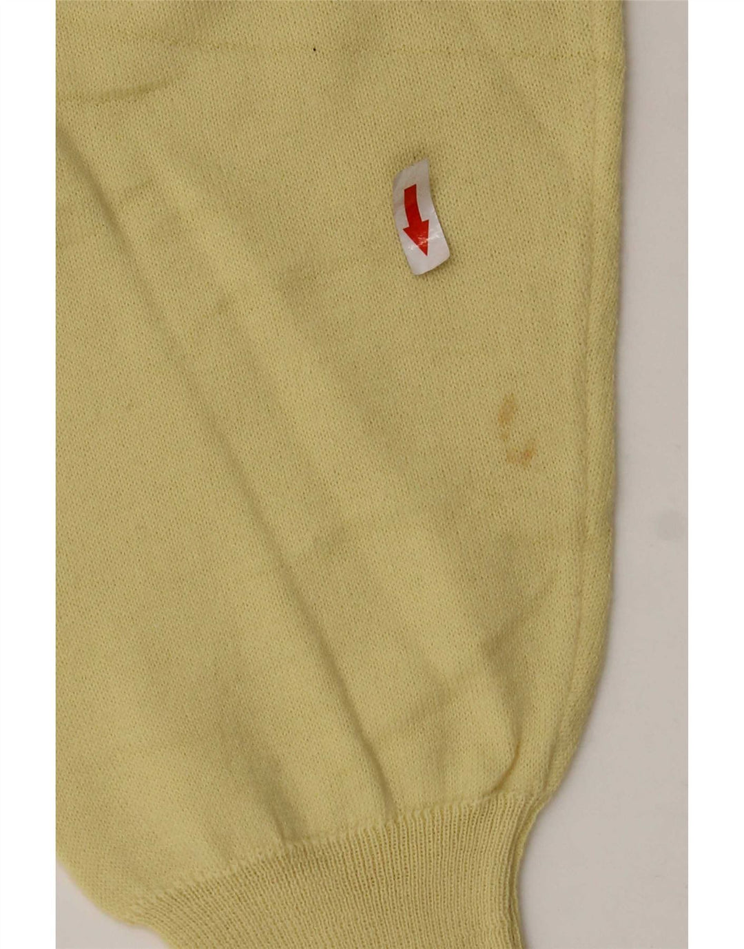 Maglione vintage da uomo con scollo a V grande giallo