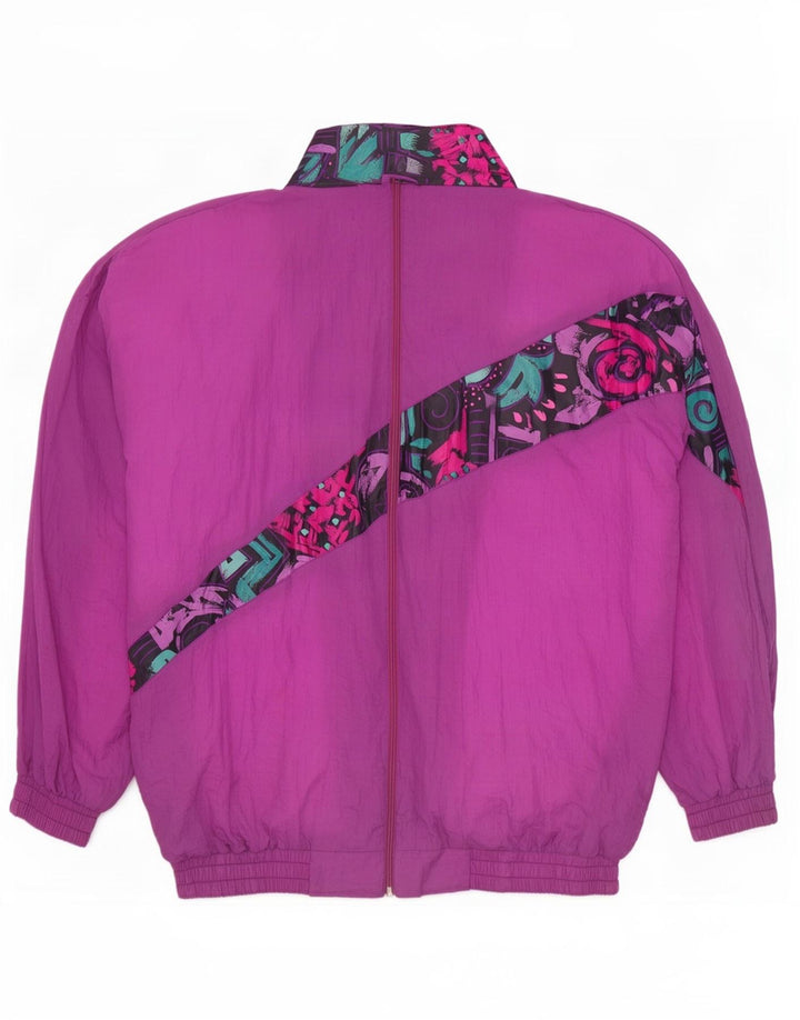 Tuta intera oversize da donna vintage UK 16 Grande nylon geometrico viola