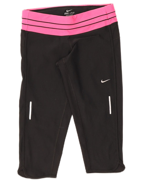 Leggings Nike Dri Fit Capri da donna UK 8 Small Black Colourblock