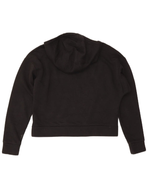 Felpa con cappuccio corta Adidas da ragazzo 13-14 anni in cotone nero