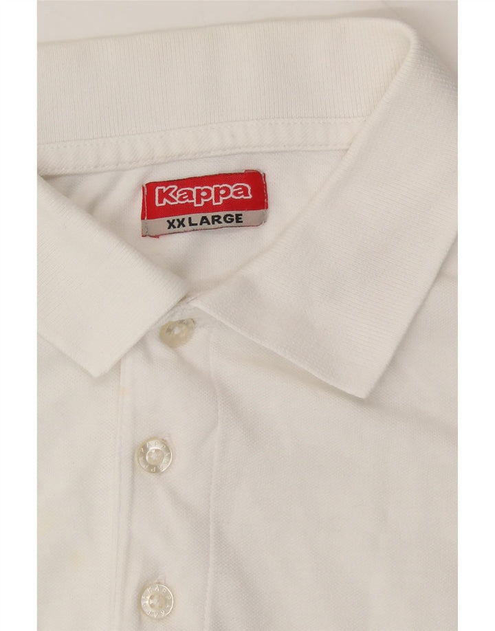 KAPPA Mens Polo Shirt 2XL White Cotton Vintage Kappa and Second-Hand Kappa from Messina Hembry 