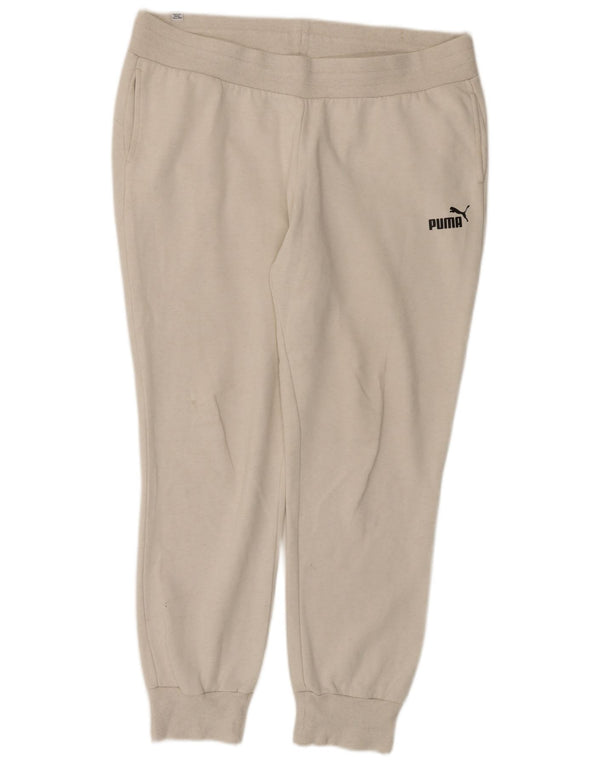 Pantaloni da tuta da donna Puma Joggers UK 18 XL Cotone bianco