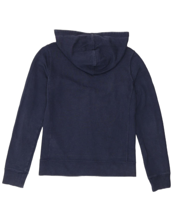 Maglione con cappuccio e zip da donna Ralph Lauren UK 8 piccolo cotone blu navy