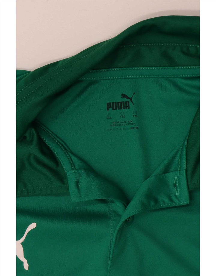 Polo Puma da uomo 2XL poliestere color block verde