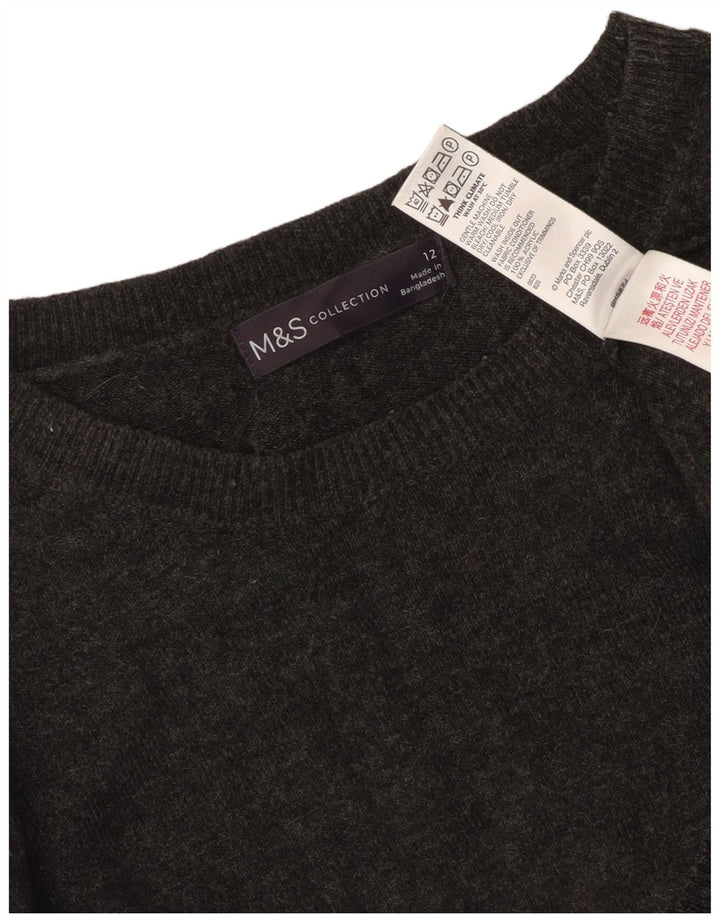 Maglione maglione con scollo a barca da donna Marks & Spencer UK 12 Acrilico grigio medio