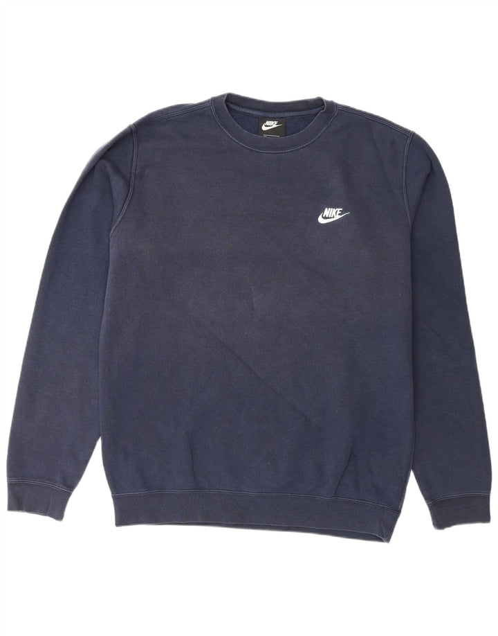 NIKE Felpa da uomo Maglione medio blu navy in cotone
