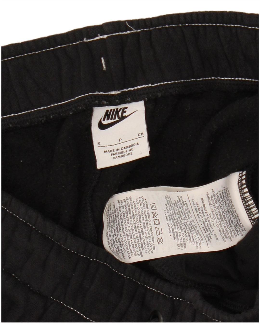 Pantaloni da tuta con grafica NIKE da donna Joggers UK 10 piccoli cotone nero