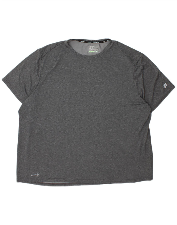 RUSSELL ATHLETIC T-shirt da uomo Dri-Power Top 3XL Poliestere chiazzato grigio