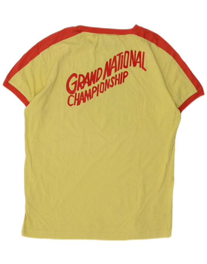 T-shirt grafica da donna Datch Top grande in cotone color block giallo