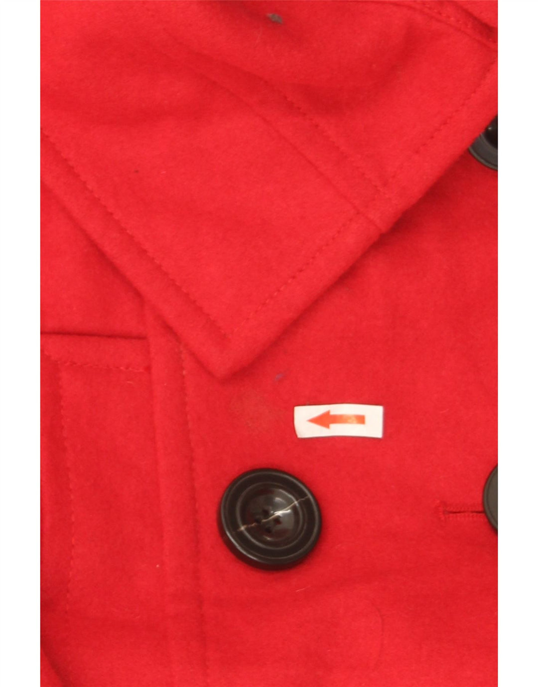 Cappotto da marinaio corto da donna Zara UK 16 grande in lana rossa
