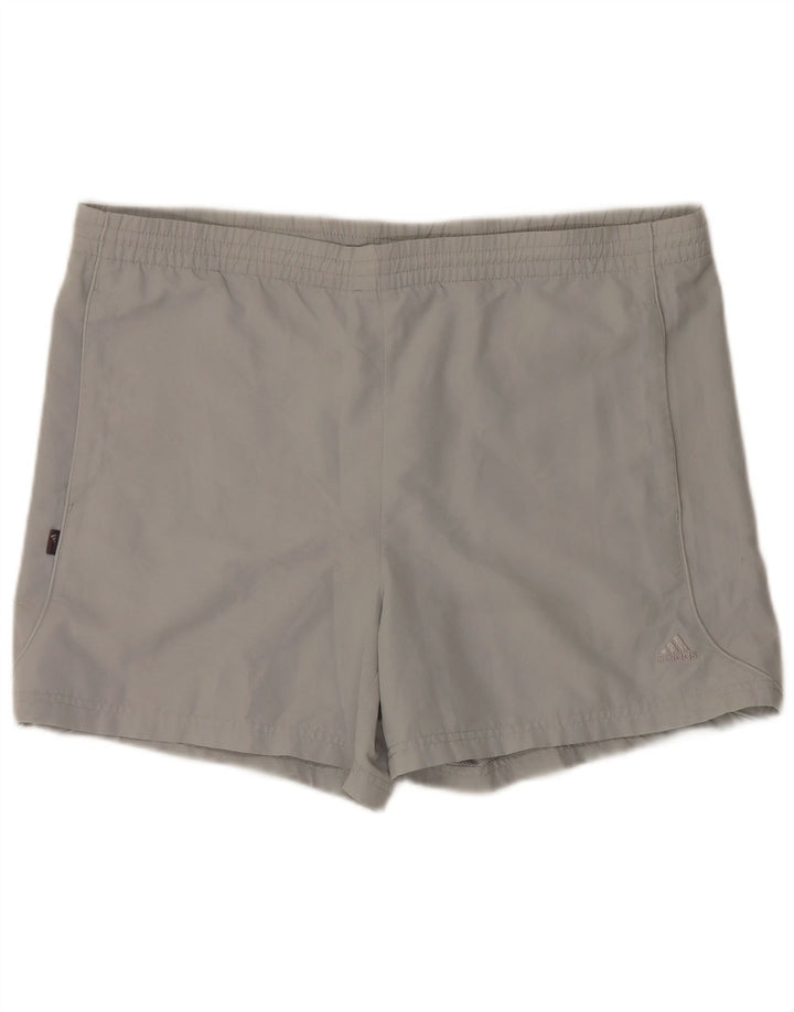 Pantaloncini da bagno da uomo Adidas grandi in poliestere grigio