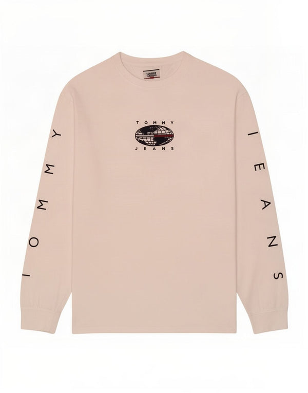 Tommy Hilfiger Uomo Graphic Top Manica Lunga XL Cotone Bianco