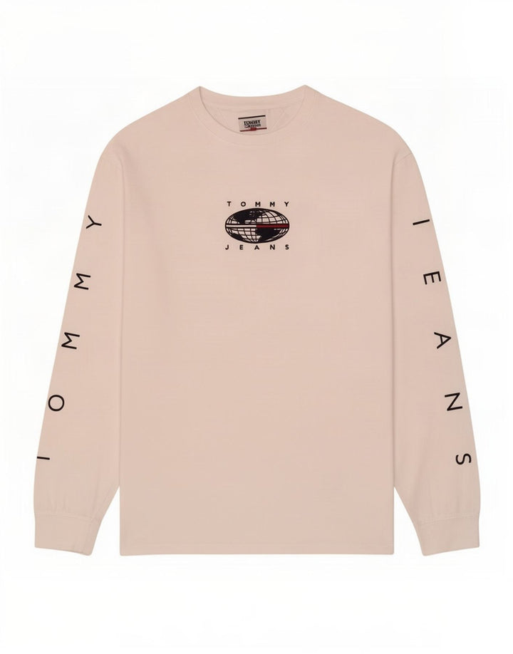 Tommy Hilfiger Uomo Graphic Top Manica Lunga XL Cotone Bianco