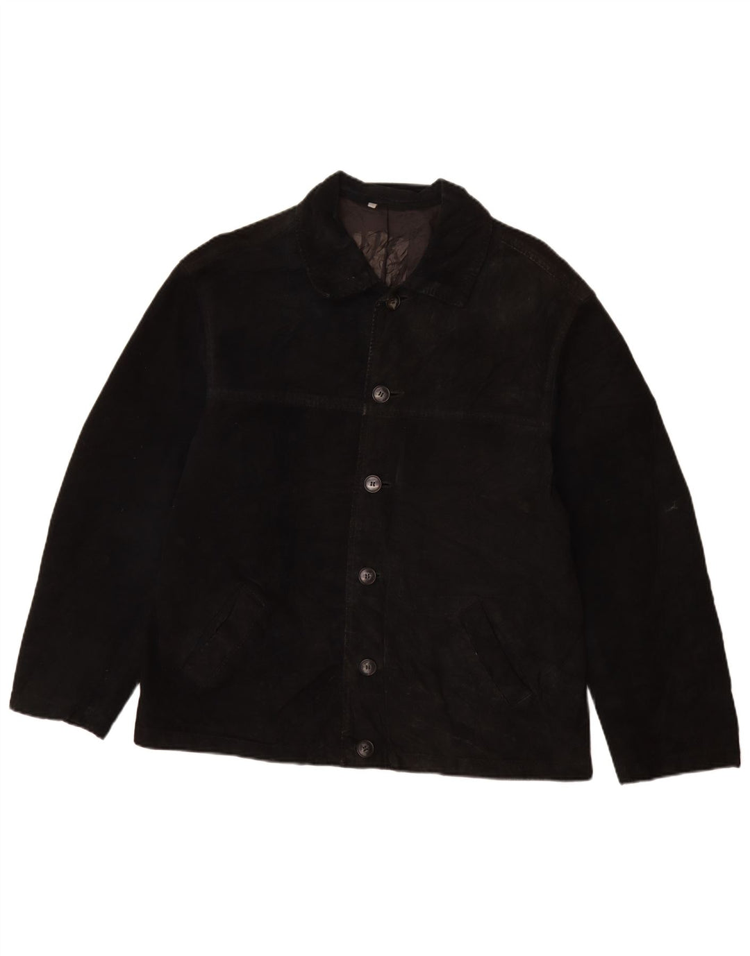 Giacca in pelle scamosciata da uomo VINTAGE UK 40 grande nera