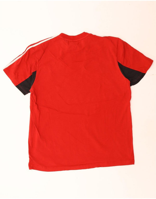 T-shirt da uomo Adidas Top UK 42/44 grande rosso in cotone color block