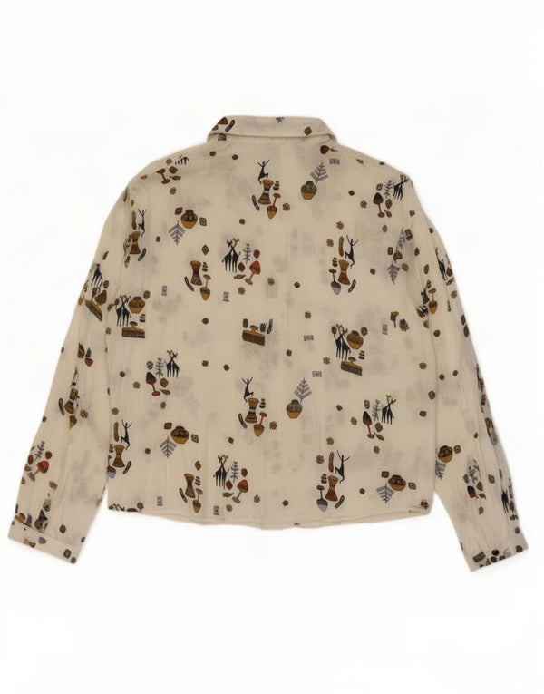 Camicia Zara da donna Trafaluc con motivo astratto, camicetta UK 14, colore bianco medio