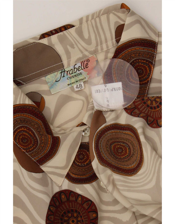 Camicetta camicia vintage da donna IT 48 XL Poliestere geometrico multicolore