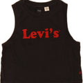 LEVI'S Girls Crop Graphic Vest Top 15-16 Years Small Black Vintage Levi's and Second-Hand Levi's from Messina Hembry 