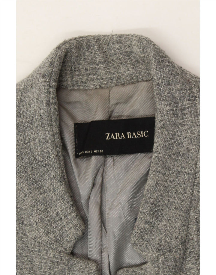 ZARA Womens Overcoat UK 10 Small Grey Wool Vintage Zara and Second-Hand Zara from Messina Hembry 