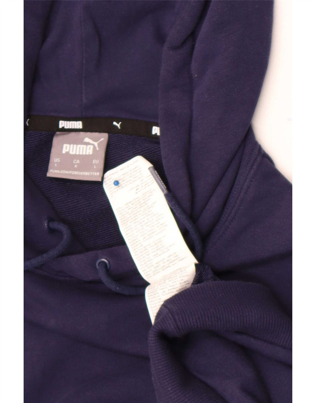 Felpa con cappuccio da uomo Puma Large in cotone blu navy