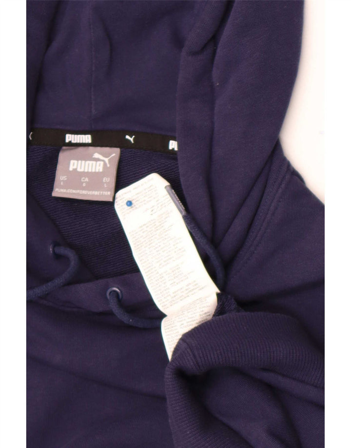 Felpa con cappuccio da uomo Puma Large in cotone blu navy