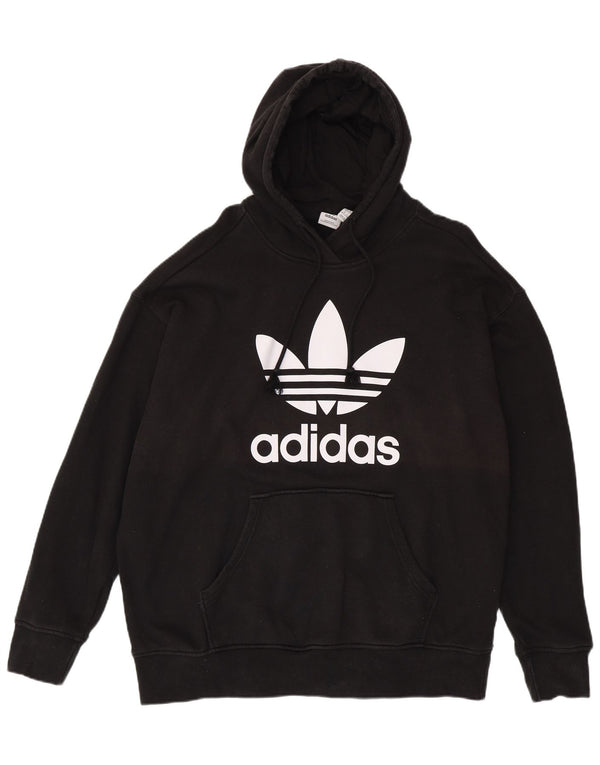 Maglione con cappuccio oversize grafico da donna Adidas UK 24/26 2XL Cotone nero