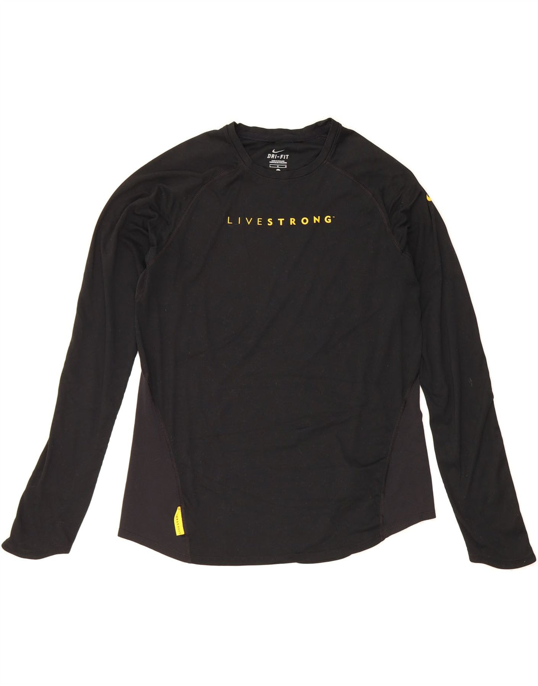 NIKE Womens Dri Fit Graphic Top Long Sleeve UK 16 Large Black Polyester Vintage Nike and Second-Hand Nike from Messina Hembry 