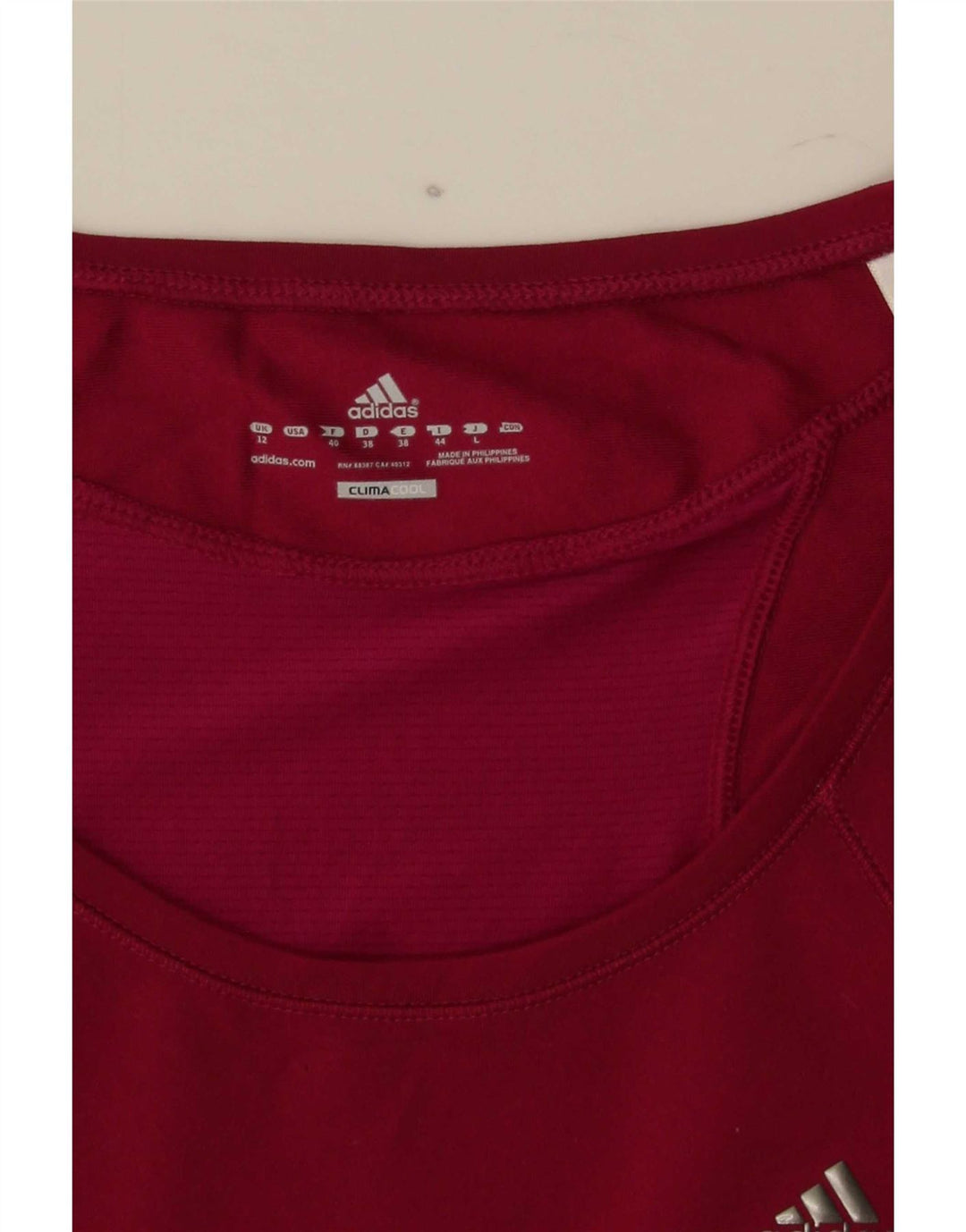 T-shirt Adidas Climacool da donna Top UK 12 Medium Red Poliestere Sports