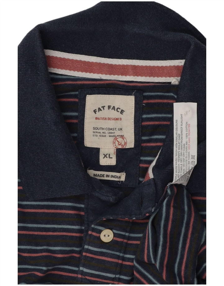 Polo da uomo FAT FACE XL in cotone a righe blu navy