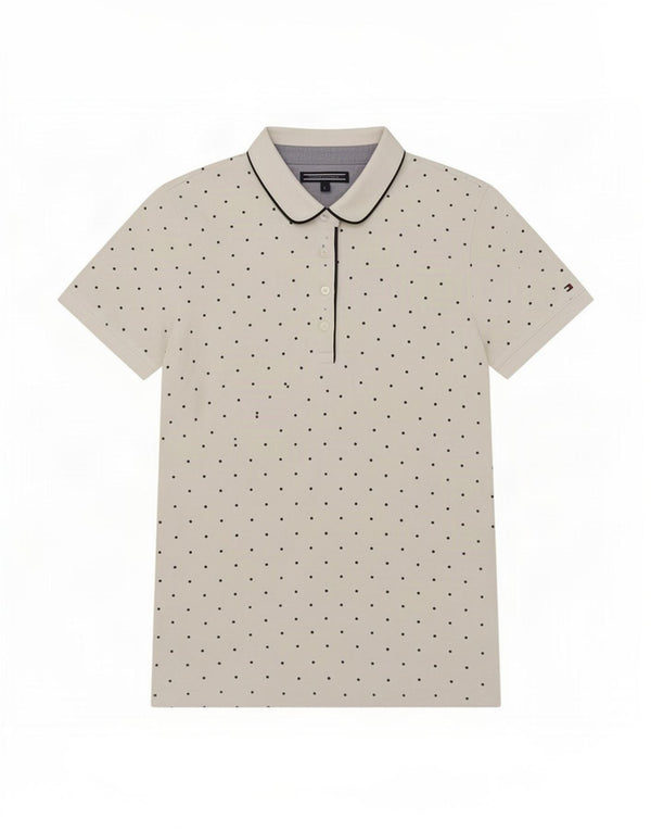 Polo normale da donna Tommy Hilfiger UK 16 grande bianca maculata