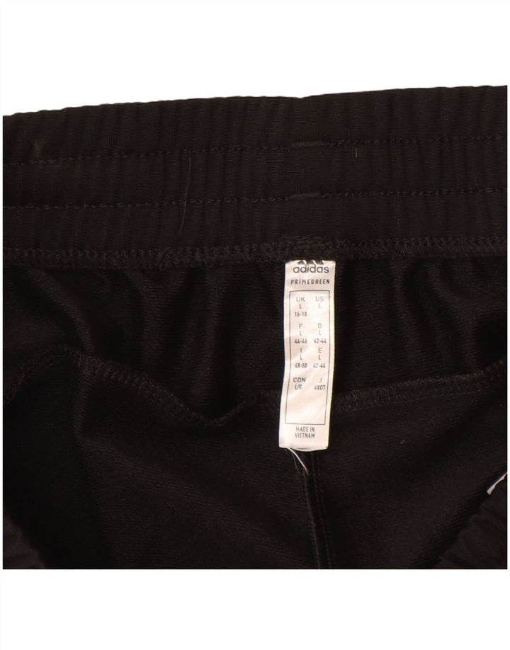 Pantaloni da tuta con grafica ADIDAS da donna UK 16/18 Large Nero Poliestere