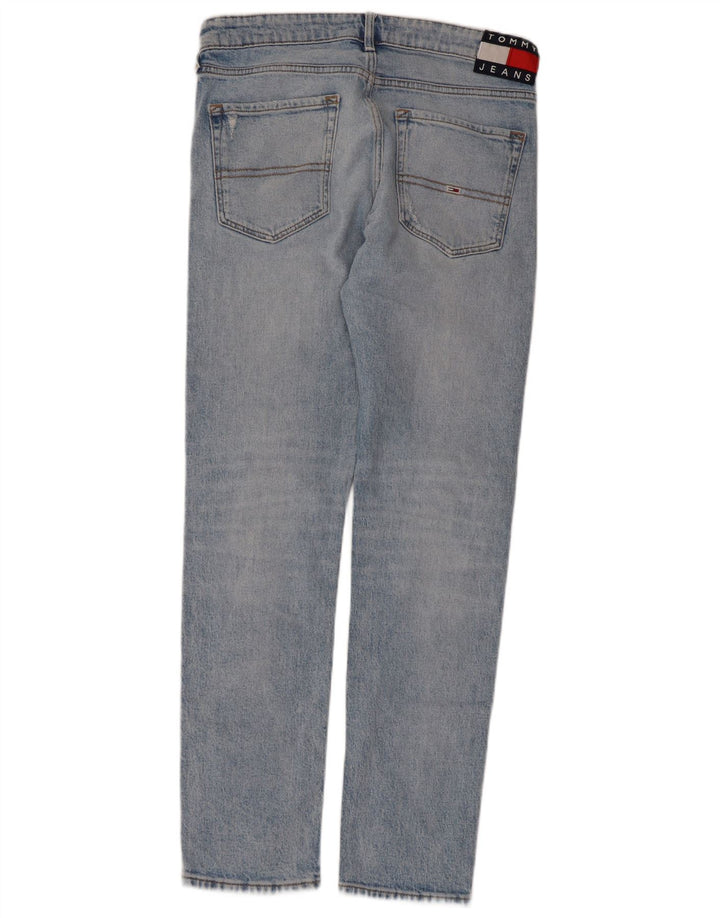 TOMMY HILFIGER Jeans slim effetto consumato da uomo W30 L32 cotone blu