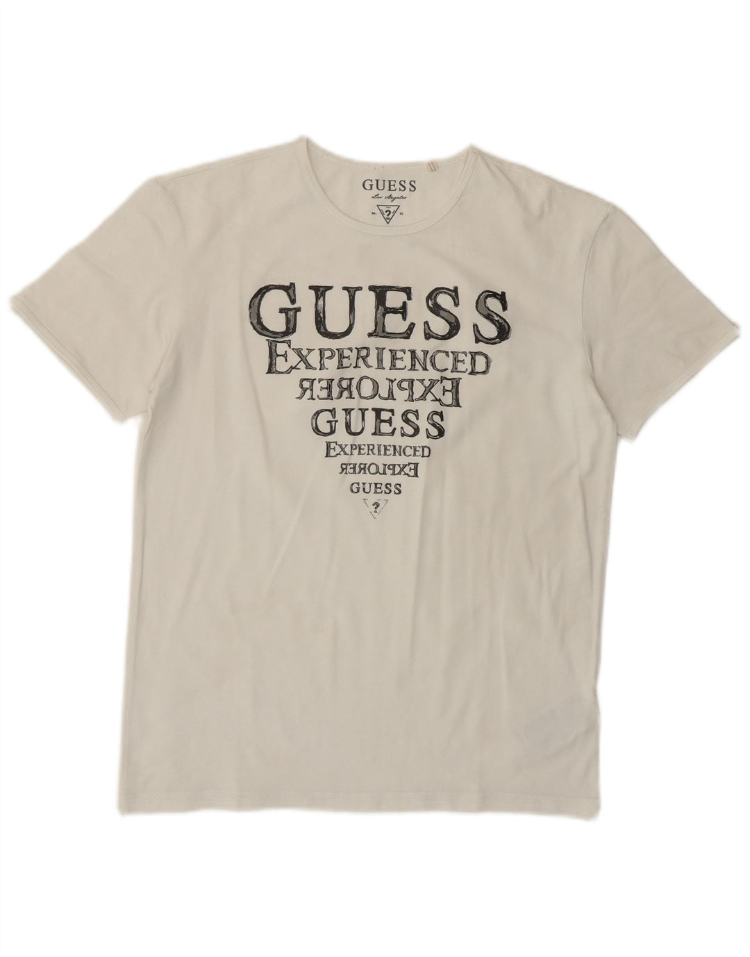 Guess T-shirt grafica da donna Top EU 38 Medium White Cotton Classic