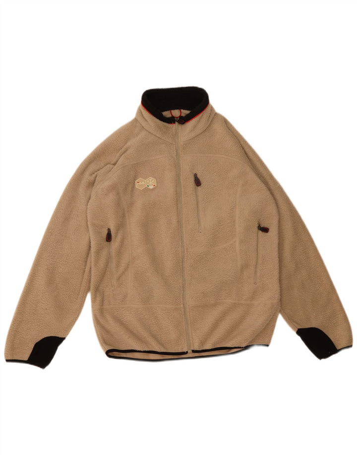 Maglione in pile da uomo Fila Large Beige Colourblock in poliestere