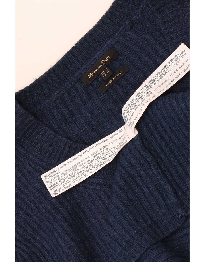 Massimo Dutti Maglione cardigan oversize corto da donna UK 10 piccolo blu navy