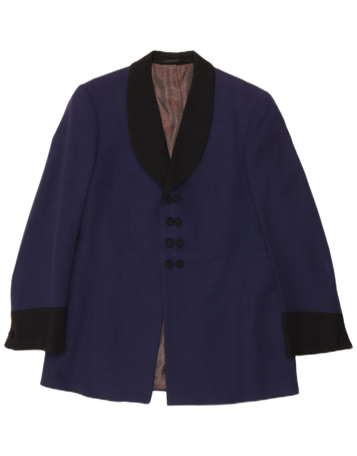 Giacca blazer vintage da uomo UK 38 color block blu navy medio